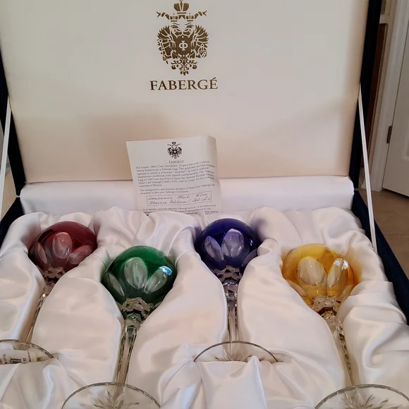 FABERGE LAUSANNE HOCK WINE GLASSES EDITION #1 SET OF 4.. - Picture 3 of 9